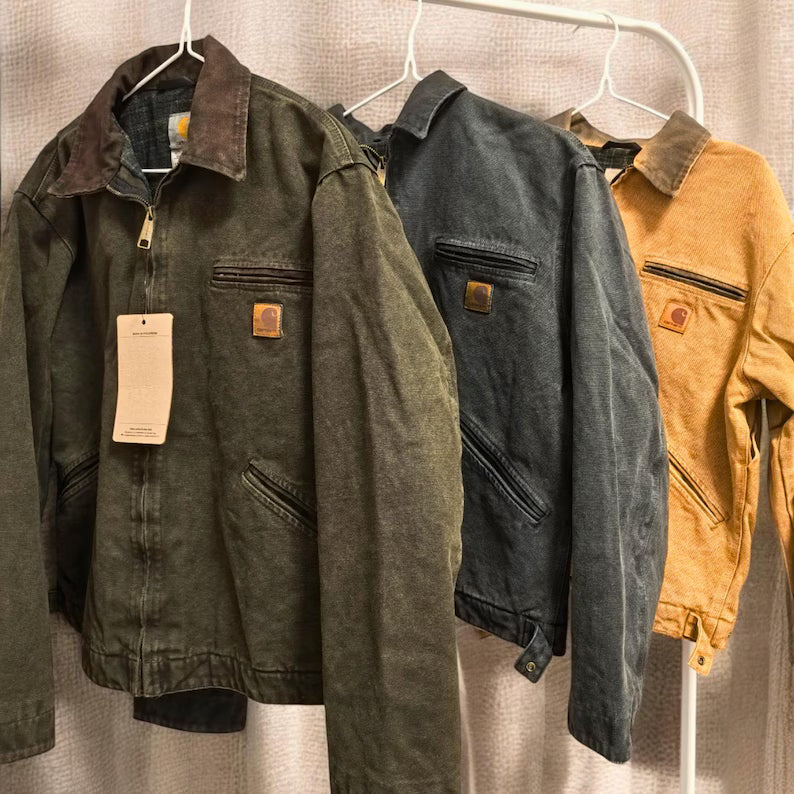 Retro Moss Green Detroit Work Jacket Vintage – Halloween Unisex Jacket – Santa Jacket – Birthday Gift – Halloween Gift